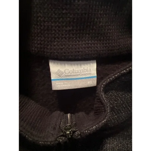 Columbia Mens‎ Black Gray Quarter Zip Mock Neck Kangaroo Pocket Casual Cozy XL - Picture 3 of 11